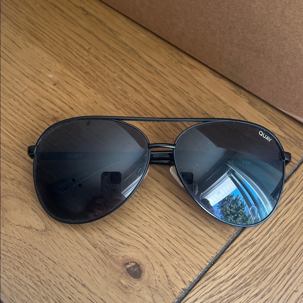 Quay Australia Black Aviator Sunglasses